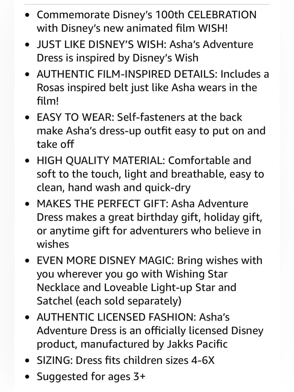 Disney Wish Asha’s Adventure Dress Purple Costume with Pink Belt